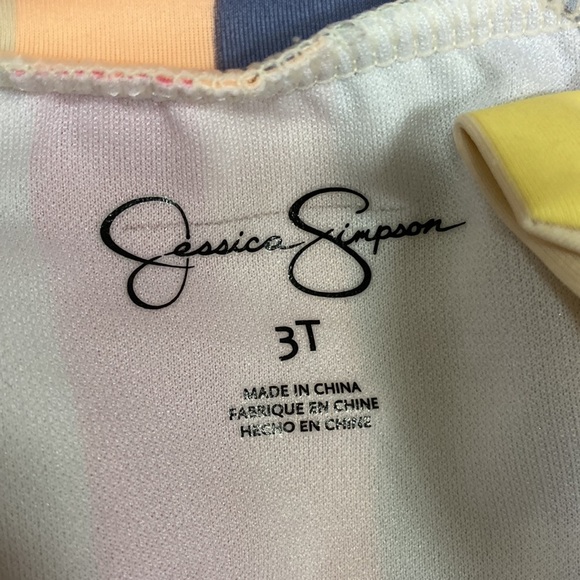 Jessica Simpson rash guard ruffle butt striped swim suit size 3t - Picture 7 of 8